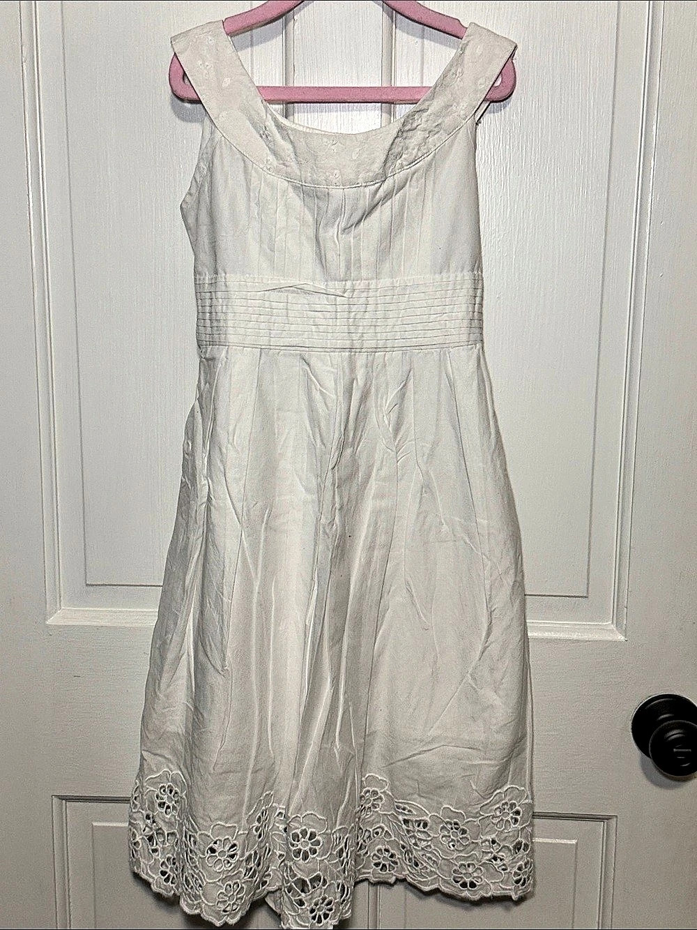 Rare Editions White Lace Hem Dress